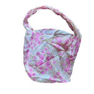 Free People Lightweight Floral Reusable Tote Bag Cream Pink‎